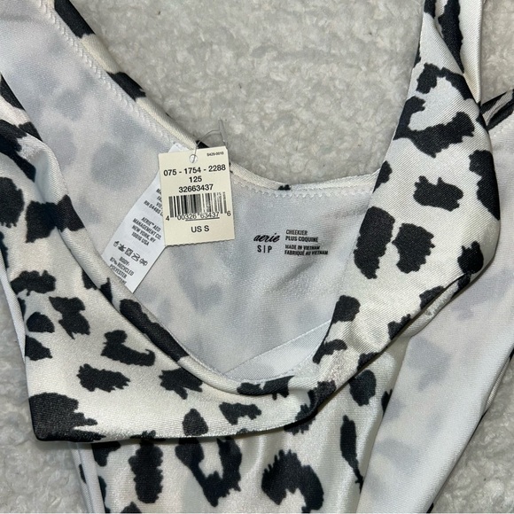 Aerie High Cut Cheekster Leopard Print Swim Bottoms Small NWT - Picture 2 of 3